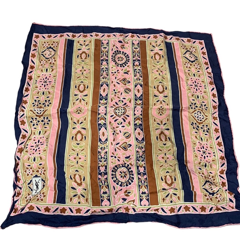 VTG YSL Silk Scarf 100% Silk